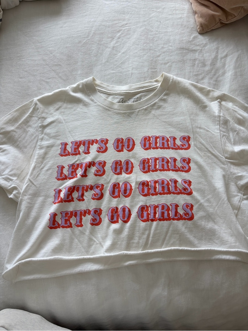"Let's Go Girls" White Graphic Tee